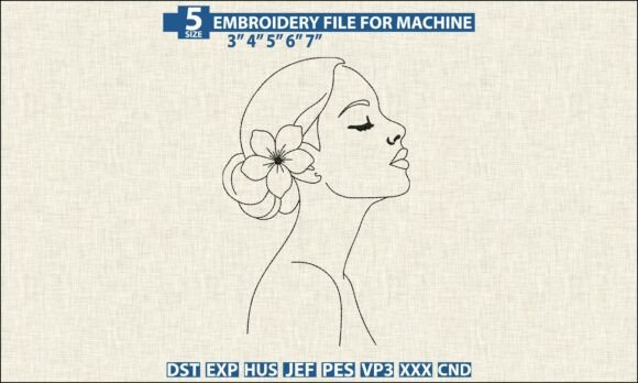 Download Girl Face Pattern DST PES Embroidery - Premium Resources