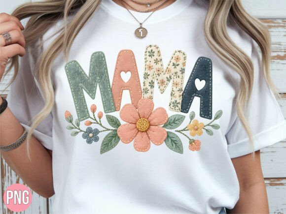 Download Embroidered Mama Flower Floral Patch PNG - Embroidered mama Collection