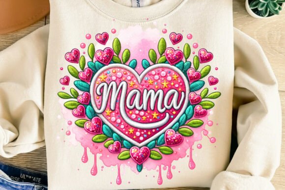 Download Embroidered Mama Flower Heart Png - Embroidered mama Collection