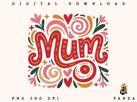 Download Brushstroke Mum, Hand Drawn Mum Design - Mum Collection