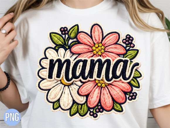 Download Embroidered Mama Daisy Floral Mom PNG - Embroidered mama Collection