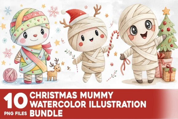 Download Christmas Mummy Watercolor Bundle - Mum Collection