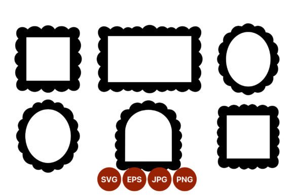Download Black Scalloped Edge Frame Set - Scalloped edge Collection