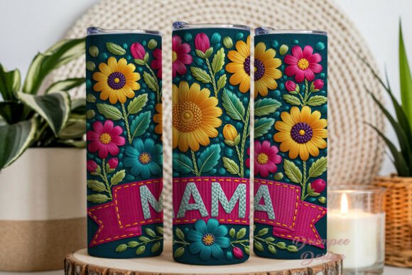 Download Embroidered Mama Floral 20oz Tumbler Wra - Embroidered mama Collection