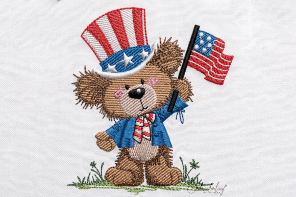 Download Patriotic Teddy Bear Machine Embroidery - Premium Bundle