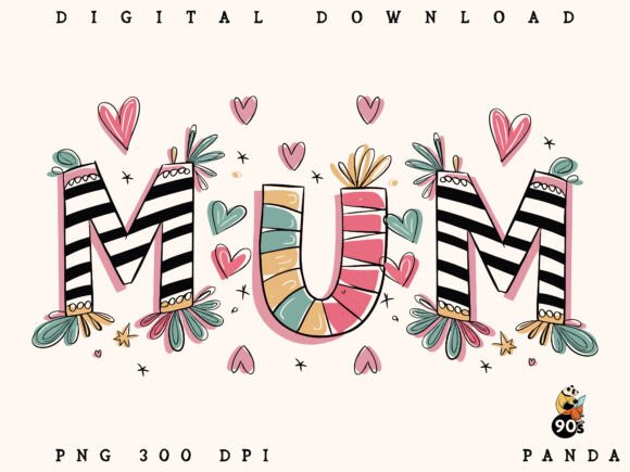 Download Brushstroke Mum, Hand Drawn Mum Design - Mum Collection